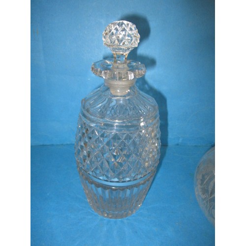 276 - A parcel of antique and later drinks decanters, most lead crystal, all in used condition one noted a... 