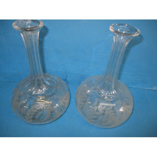 276 - A parcel of antique and later drinks decanters, most lead crystal, all in used condition one noted a... 