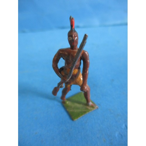 195 - A parcel of Victorian lead model African tribal warriors, most in good condition, some with losses.,... 