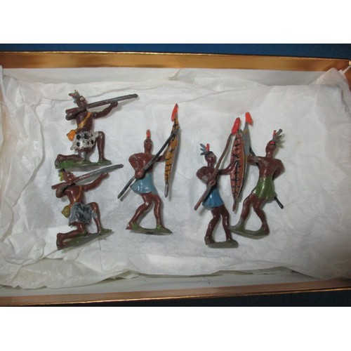 195 - A parcel of Victorian lead model African tribal warriors, most in good condition, some with losses.,... 