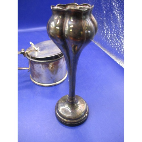 108 - A parcel of antique and later silver items, and a white metal bud vase, approx. parcel weight withou... 