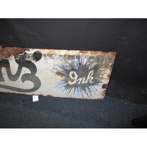 250 - An antique Stephens Ink enamel advertising sign, approx. size 122x31cm having rust and enamel loss a... 