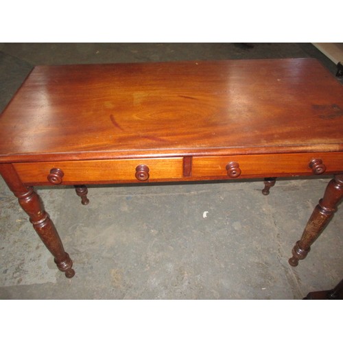 261 - Two 19th century mahogany side tables, both having frieze drawers, approx. widths 114cm and 58cm bot... 