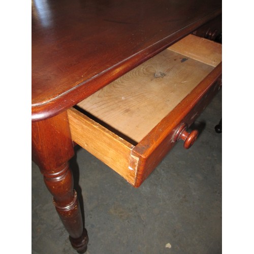 261 - Two 19th century mahogany side tables, both having frieze drawers, approx. widths 114cm and 58cm bot... 