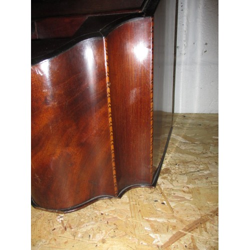 269 - A Georgian mahogany cutlery box with ebony and box wood strung corners and compartmented interior, i... 