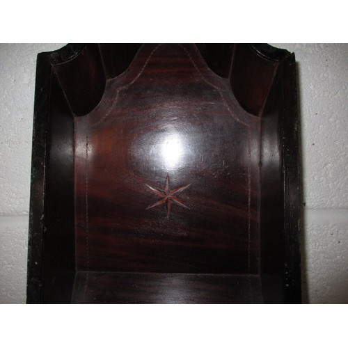 269 - A Georgian mahogany cutlery box with ebony and box wood strung corners and compartmented interior, i... 