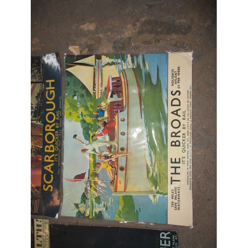 325 - 5 Vintage travel posters, each approx. 59x45cm, all probably re-prints