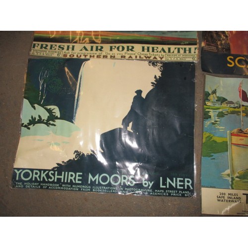 325 - 5 Vintage travel posters, each approx. 59x45cm, all probably re-prints