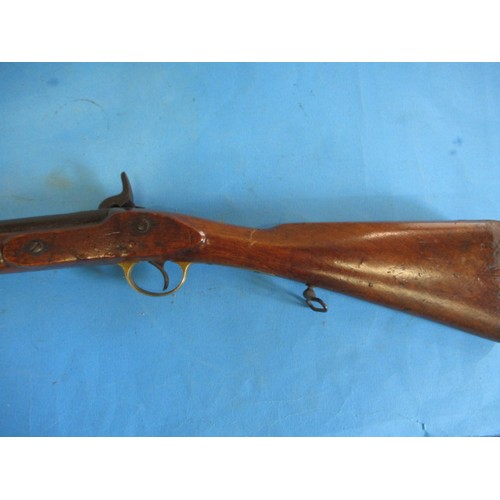 208 - A 19th century percussion musket, approx. length 123cm in sympathetically refurbished condition, no ... 