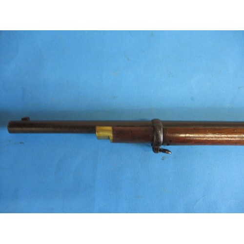 208 - A 19th century percussion musket, approx. length 123cm in sympathetically refurbished condition, no ... 