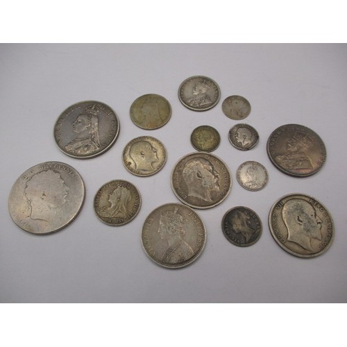 148 - A parcel of pre-decimal silver coins, approx. parcel weight 125.5g, to include Indian examples, all ... 