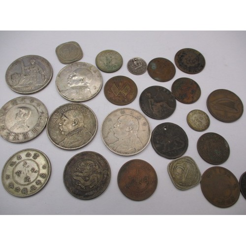 149 - A parcel of 19th century and later world coins, to include Chinese examples all in circulated condit... 