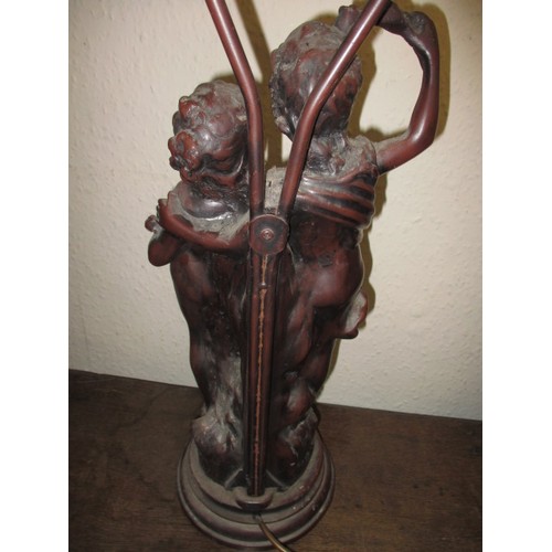 262 - A vintage decorative figural lamp, approx. height 78cm in need of re-wiring and having general age-r... 