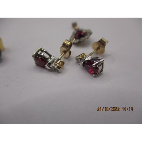 86 - Five pairs of earrings and a pendant, various stones and metals, all in good pre-owned condition