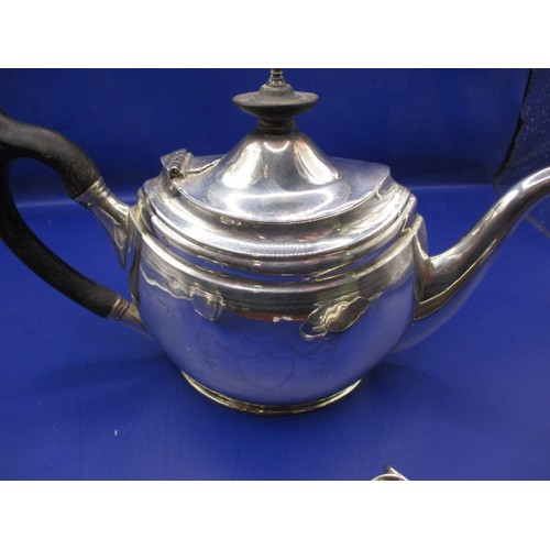 114 - A vintage sterling silver Batchelor tea set of 3 items, approx. gross weight 393g, in used condition... 