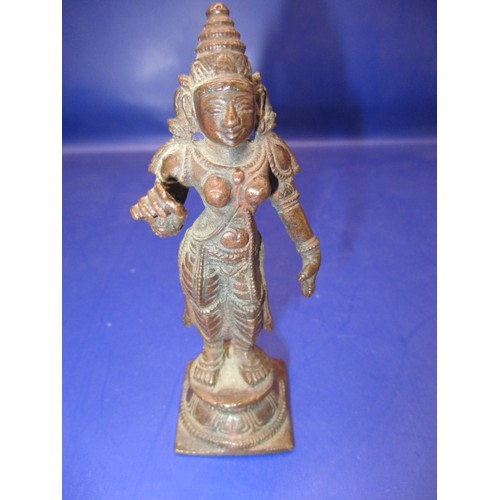 164 - An antique cast bronze Asian deity, approx. height 9cm, in good used condition