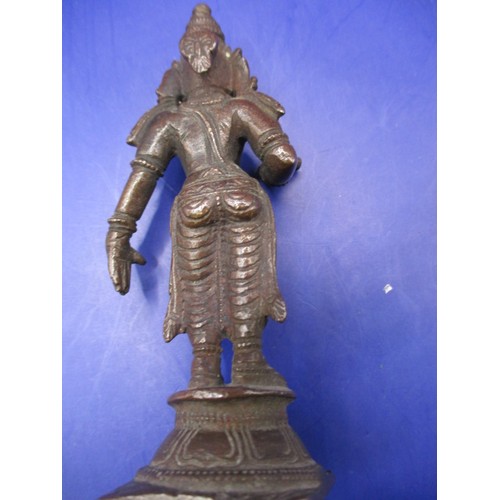 164 - An antique cast bronze Asian deity, approx. height 9cm, in good used condition