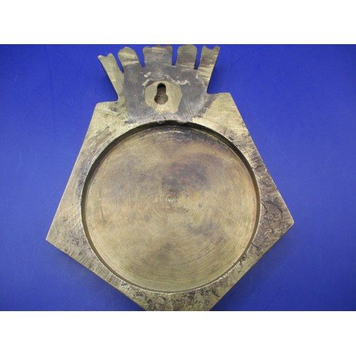 206 - A cast brass ships plaque from HMS Loch Quoich, approx. height 17.5cm, with printed documentation of... 