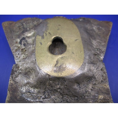 207 - A cast brass ships plaque from HMS Loch Glendhu, approx. height 18 cm, with printed documentation of... 