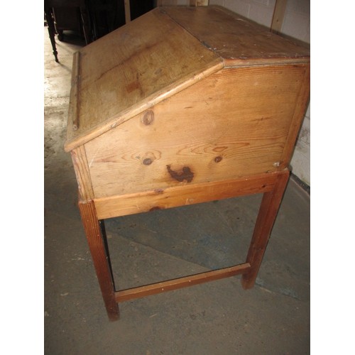 270 - A 19th Century pine school teacher’s desk, approximate measurements: height 100cm, width 76cm, depth... 