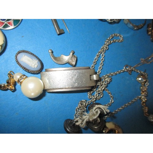 97 - A parcel of vintage costume jewellery and silver items, approx. silver weight 145g all in used condi... 