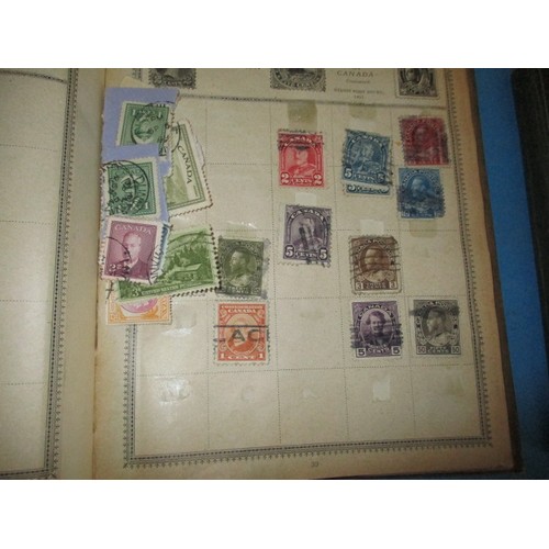 228 - Two early 20th century stamp albums, with contents of world stamps, in used condition