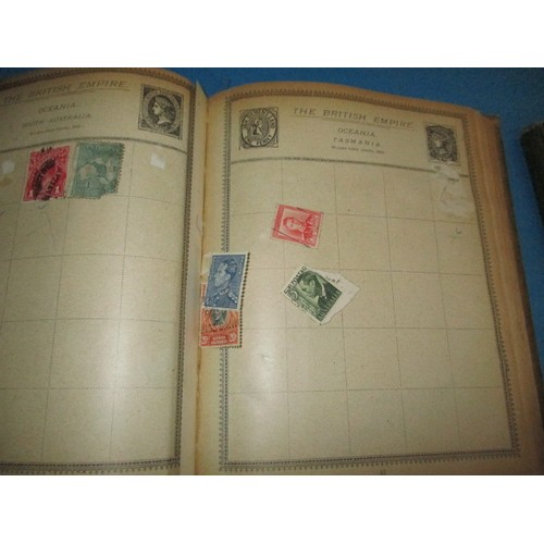 228 - Two early 20th century stamp albums, with contents of world stamps, in used condition