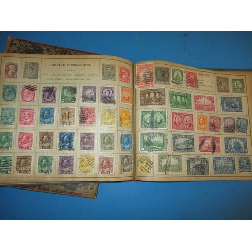 228 - Two early 20th century stamp albums, with contents of world stamps, in used condition