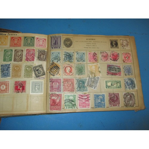 228 - Two early 20th century stamp albums, with contents of world stamps, in used condition