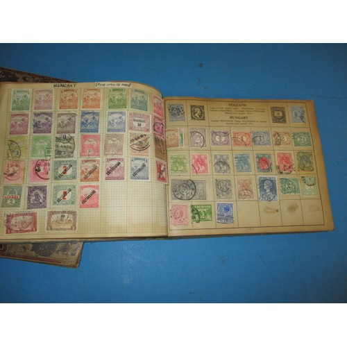 228 - Two early 20th century stamp albums, with contents of world stamps, in used condition