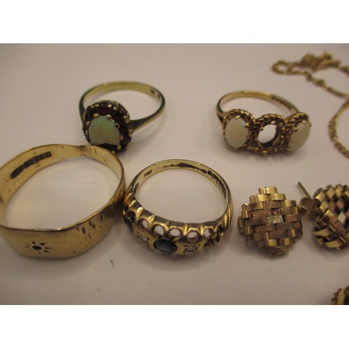 72 - A parcel of gold and yellow metal jewellery items, approx. parcel weight 37.2g, all in used conditio... 