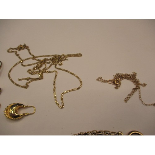 72 - A parcel of gold and yellow metal jewellery items, approx. parcel weight 37.2g, all in used conditio... 