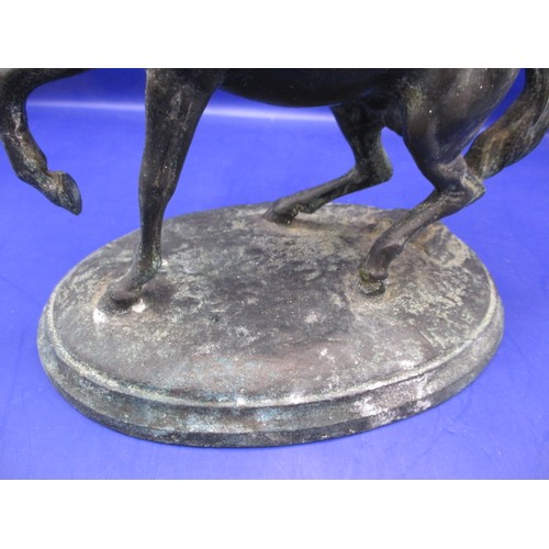 165 - An antique cast bronze horse sculpture, approx. width 14cm approx. height 15.5cm in good condition w... 