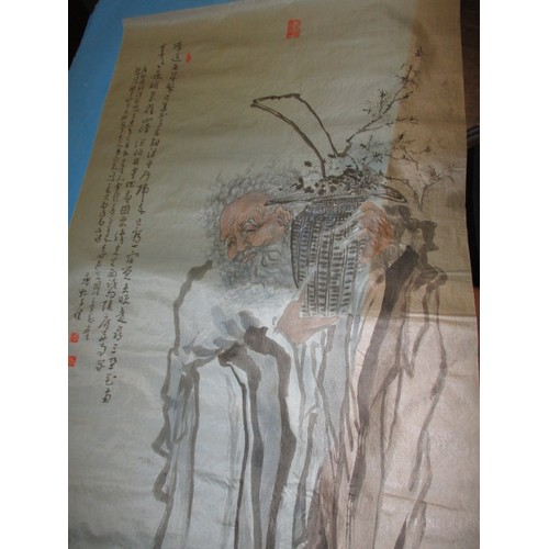 323 - A collection of 6 vintage Chinese silk paintings, various sizes, approx. size of largest 70x117cm, a... 