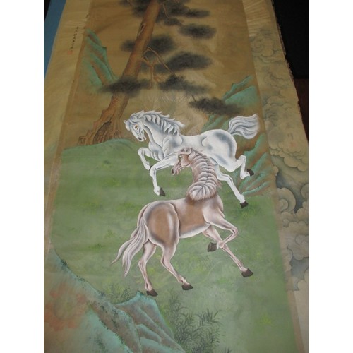 323 - A collection of 6 vintage Chinese silk paintings, various sizes, approx. size of largest 70x117cm, a... 