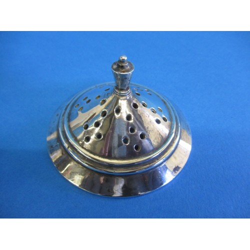 121 - A vintage sterling silver shaker, having plastic liner, approx. height 17cm approx. gross weight 211... 