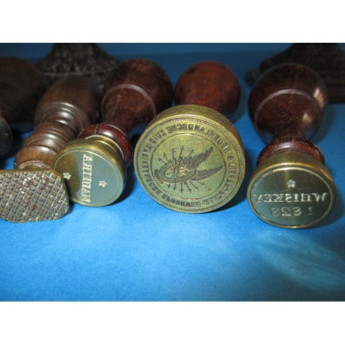 232 - A large parcel of antique and later letter seals with 2 period stands, various companies to include ... 