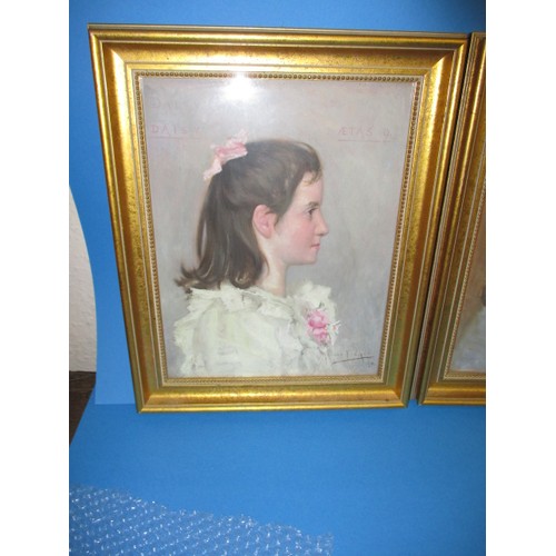 241 - 2 unvarnished oil portrait paintings, both signed ‘Horace Fisher’, one dated ’94. In later glazed fr... 