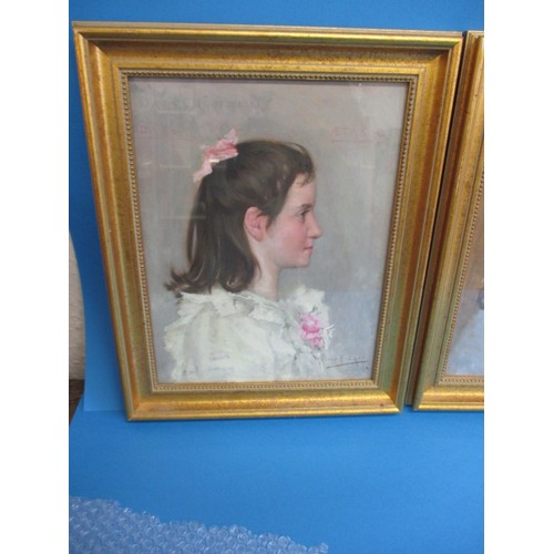 241 - 2 unvarnished oil portrait paintings, both signed ‘Horace Fisher’, one dated ’94. In later glazed fr... 