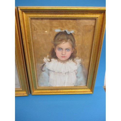 241 - 2 unvarnished oil portrait paintings, both signed ‘Horace Fisher’, one dated ’94. In later glazed fr... 