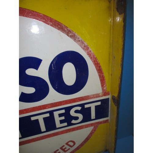 252 - A vintage double sided enamel advertising sign for Esso High Test Guaranteed, in good condition with... 