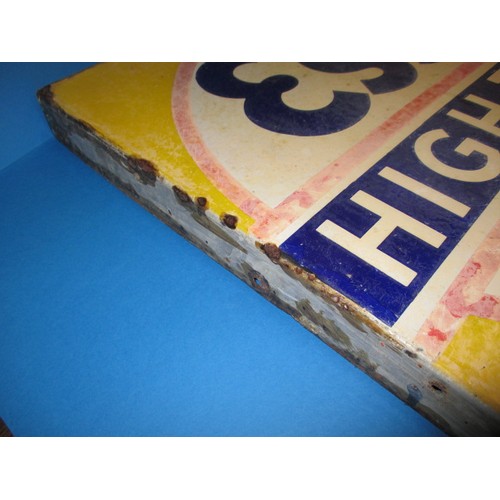 252 - A vintage double sided enamel advertising sign for Esso High Test Guaranteed, in good condition with... 