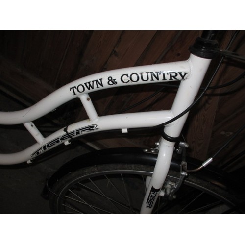 2 - A Tiger Town & Country 4hp petrol engine cycle, being friction drive to rear wheel with centrifugal ... 