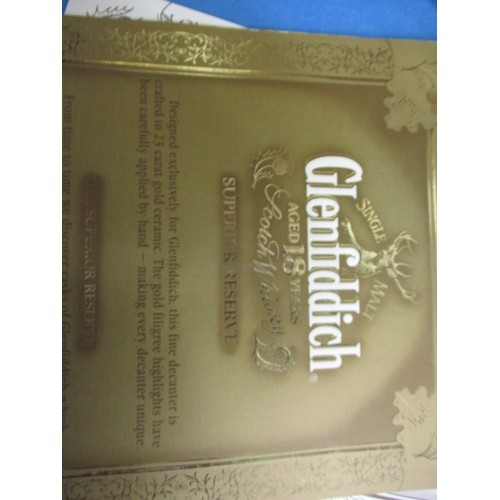 268 - Glenfiddich superior reserve single malt aged 18 year 700ml whisky, in 23 carat gold coated ceramic ... 