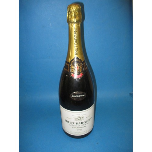 272 - A magnum of Brute Dargent 2004 Chardonnay sparkling French wine, 1500ml bottle