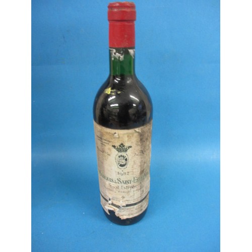 273 - 1982 Marquis de Saint Estephe medoc, 75cl bottle settled low neck