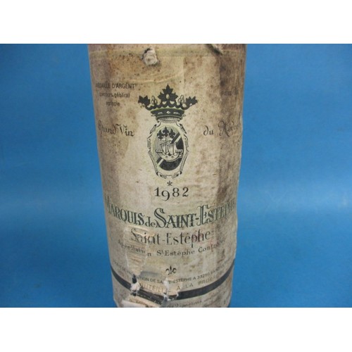 273 - 1982 Marquis de Saint Estephe medoc, 75cl bottle settled low neck