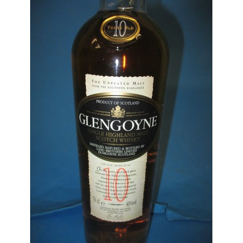 267 - A 70cl bottle of Glengoyne 10 year old single malt Scotch whisky, settled high shoulder