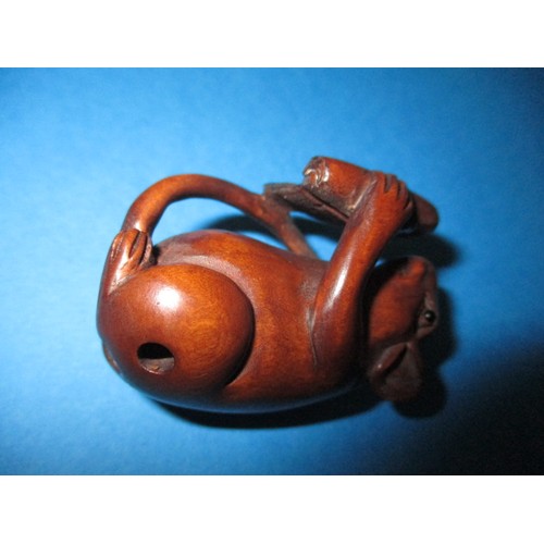 123 - 3 Carved wood Netsuke, various animals, all in good pre-owned condition