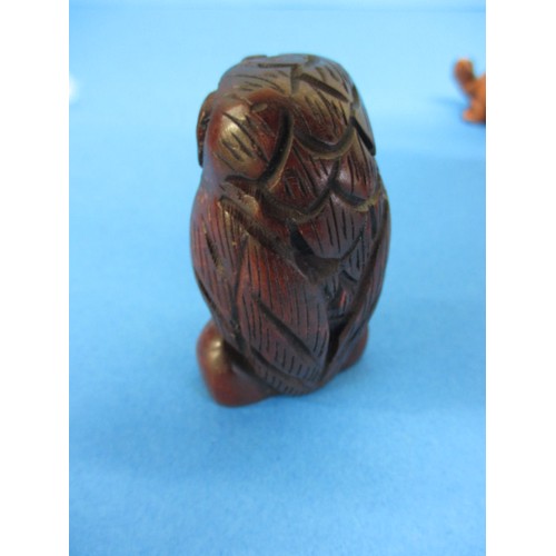 123 - 3 Carved wood Netsuke, various animals, all in good pre-owned condition